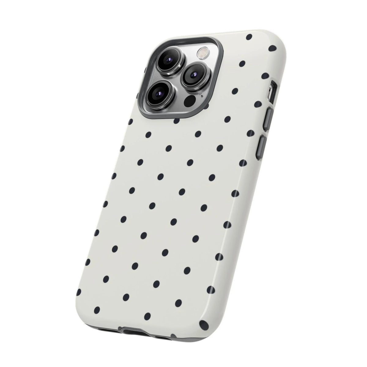 White Polka Dots glossy Phone Case (Dual Layer) Available For All iPhone Models