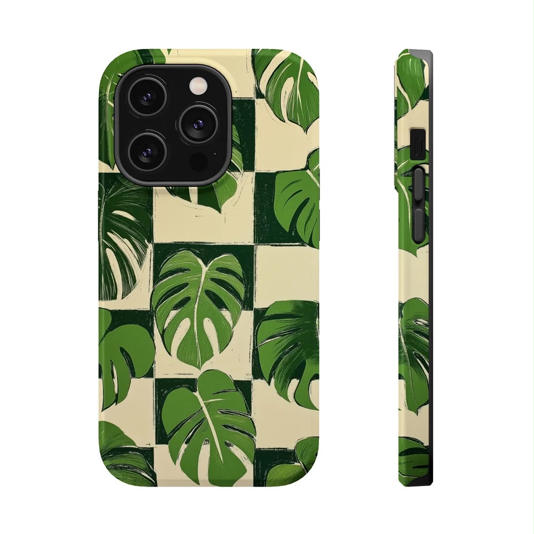 Botanical Grid Premium Glossy Phone Case (Dual Layer) Available For All iPhone Models
