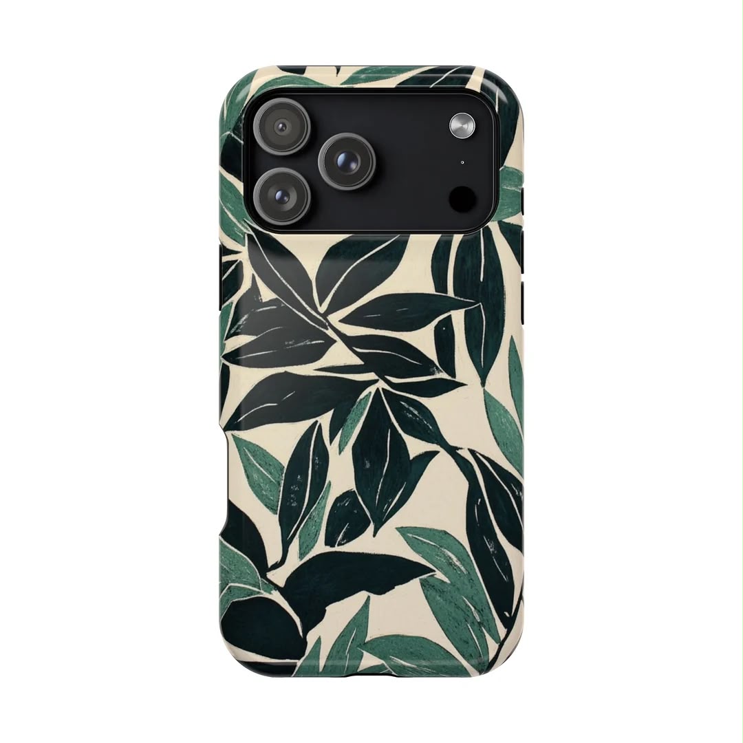 Botanical Noir Premium Glossy Phone Case (Dual Layer) Available For All iPhone Models