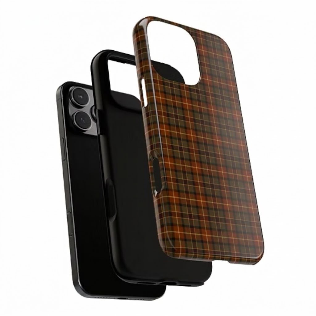 Cocoa Check Premium Glossy Phone Case (Dual Layer) Available For All iPhone Models