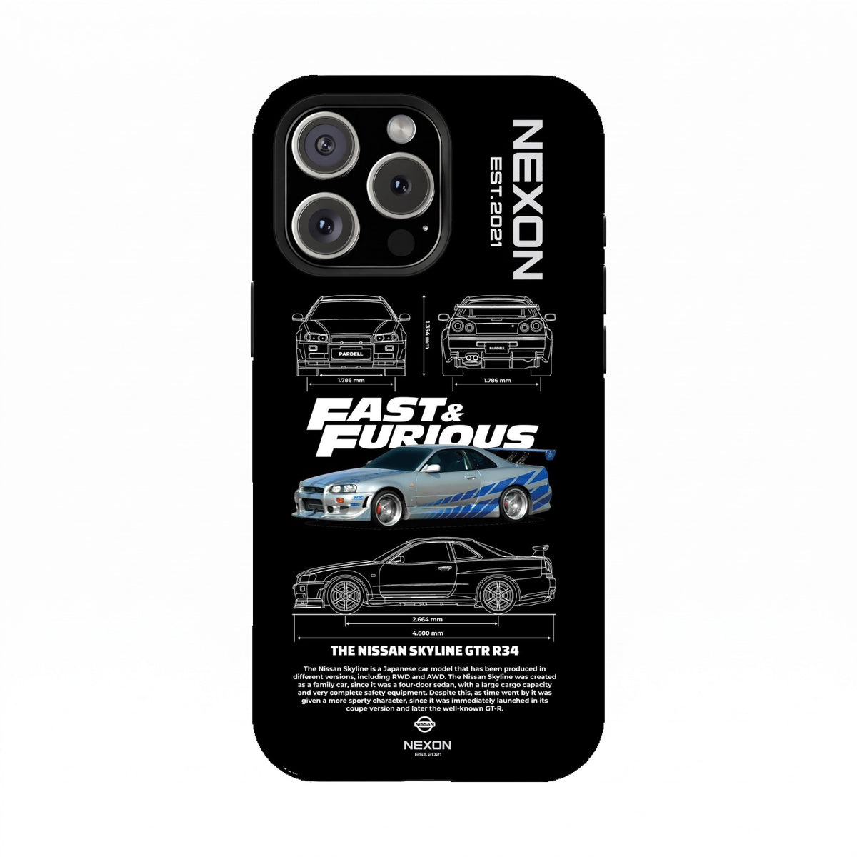 NISSAN SKYLINE GTR R34 Premium Glossy Phone Case (Dual Layer) Available For All iPhone Models