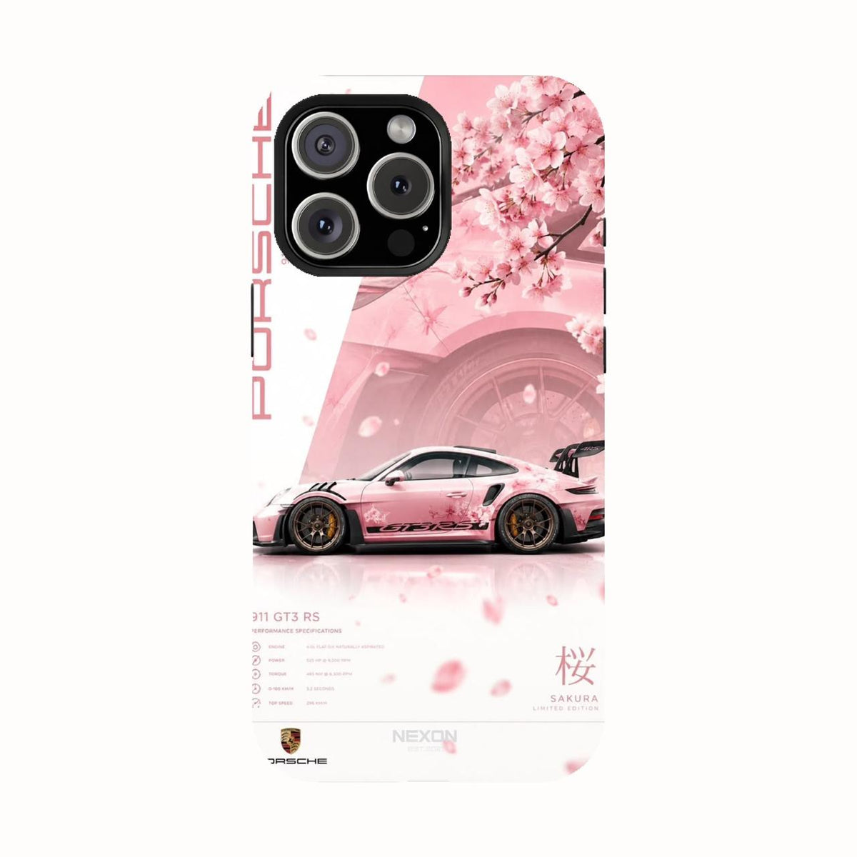 PINK PORSCHE Premium Glossy Phone Case (Dual Layer) Available For All iPhone Models