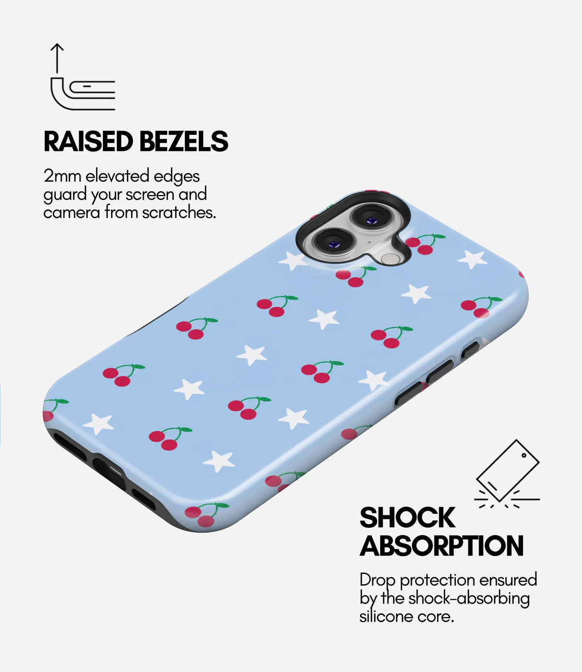 Berry & Stars Premium Glossy Phone Case (Dual Layer) Available For All iPhone Models