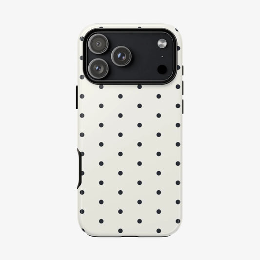 White Polka Dots glossy Phone Case (Dual Layer) Available For All iPhone Models