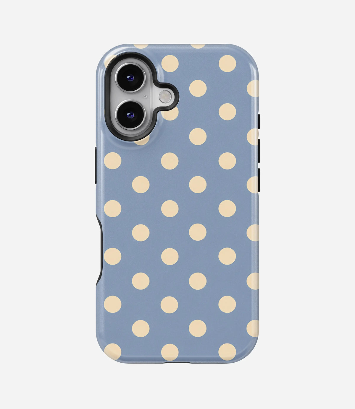 Sky blue Polka Premium Glossy Phone Case (Dual Layer) Available For All iPhone Models