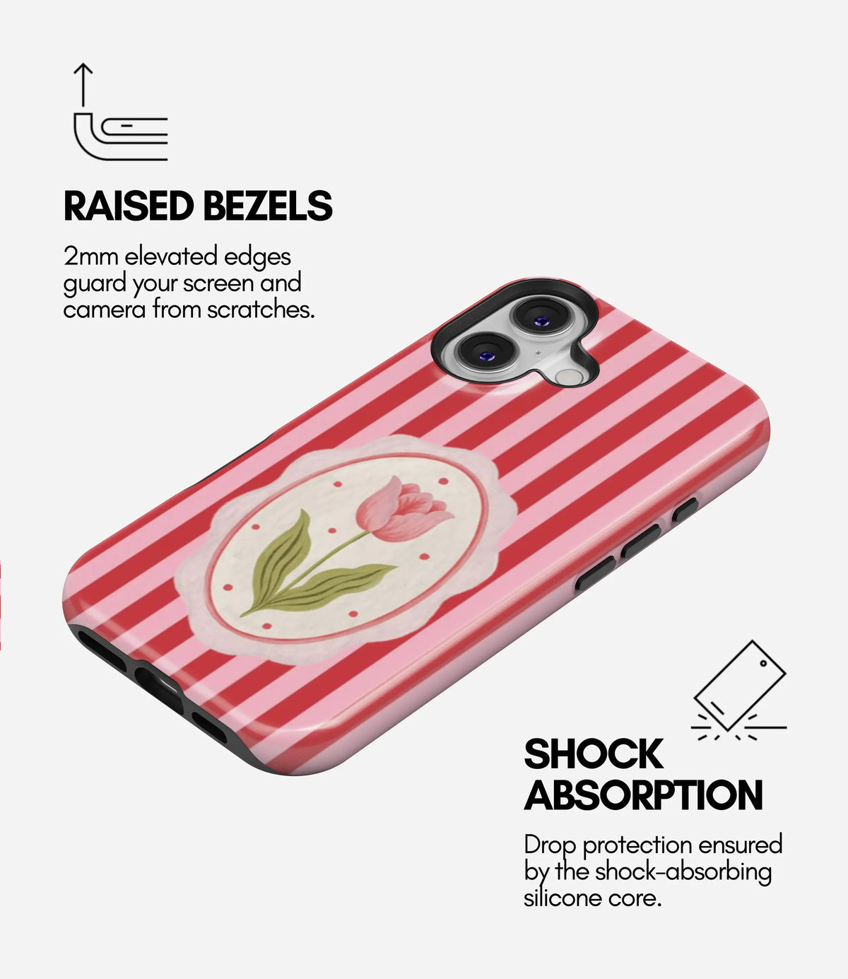 Scarlet Bloom Premium Glossy Phone Case (Dual Layer) Available For All iPhone Models