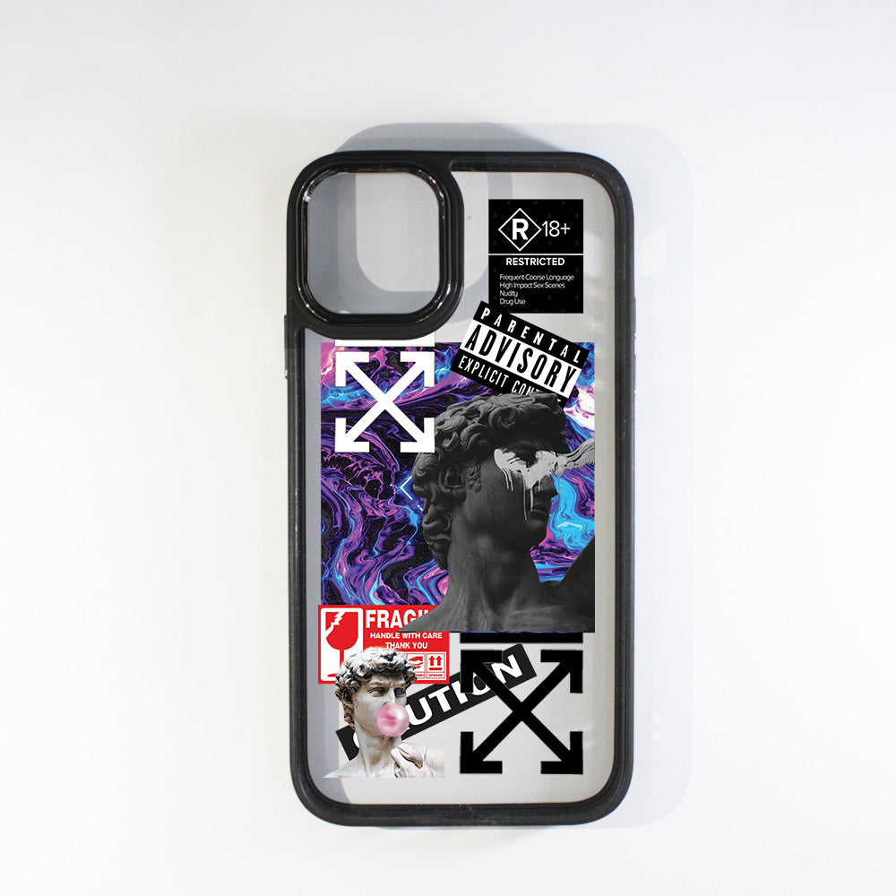 18+ Black Border Case