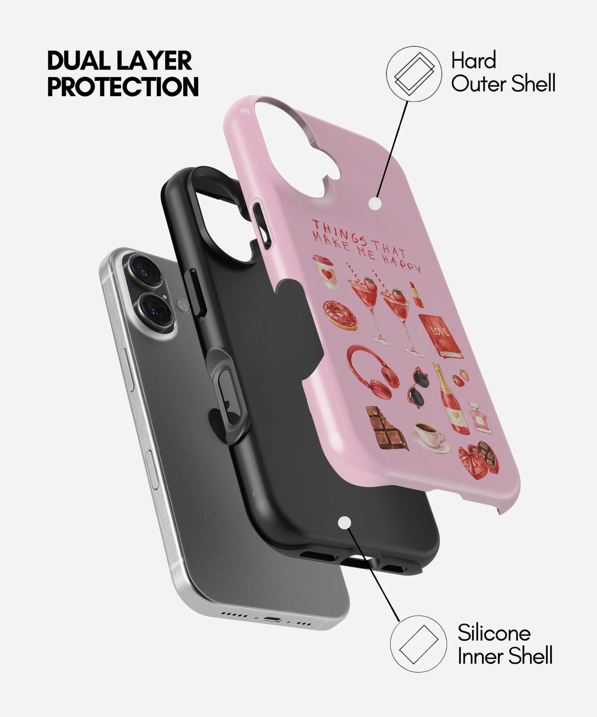 Blush & Bloom Premium Glossy Phone Case (Dual Layer) Available For All iPhone Models