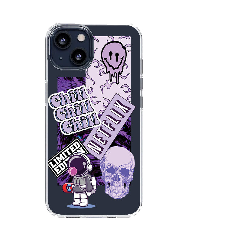 Purple Funky Transparent Case