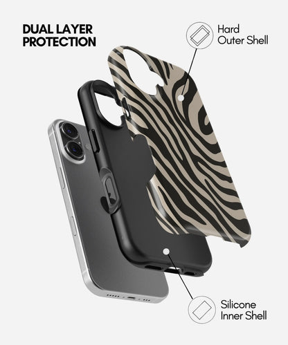 Zebra Noir Premium Glossy Phone Case (Dual Layer) Available For All iPhone Models
