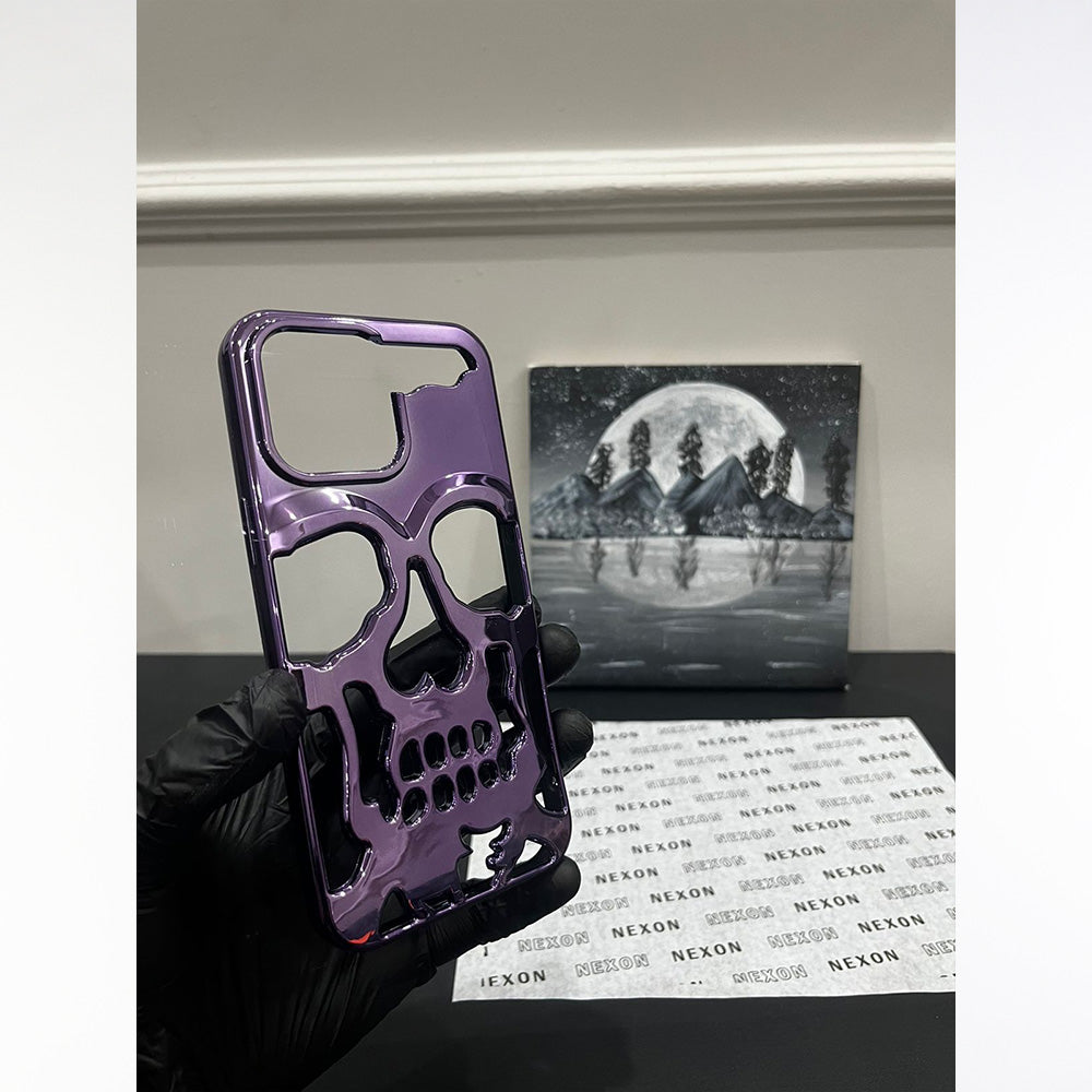 Deep Purple Skull Case-iPhone 13 pro max