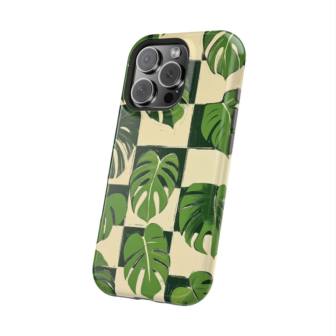 Botanical Grid Premium Glossy Phone Case (Dual Layer) Available For All iPhone Models