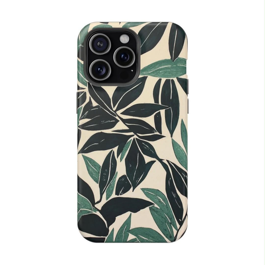 Botanical Noir Premium Glossy Phone Case (Dual Layer) Available For All iPhone Models