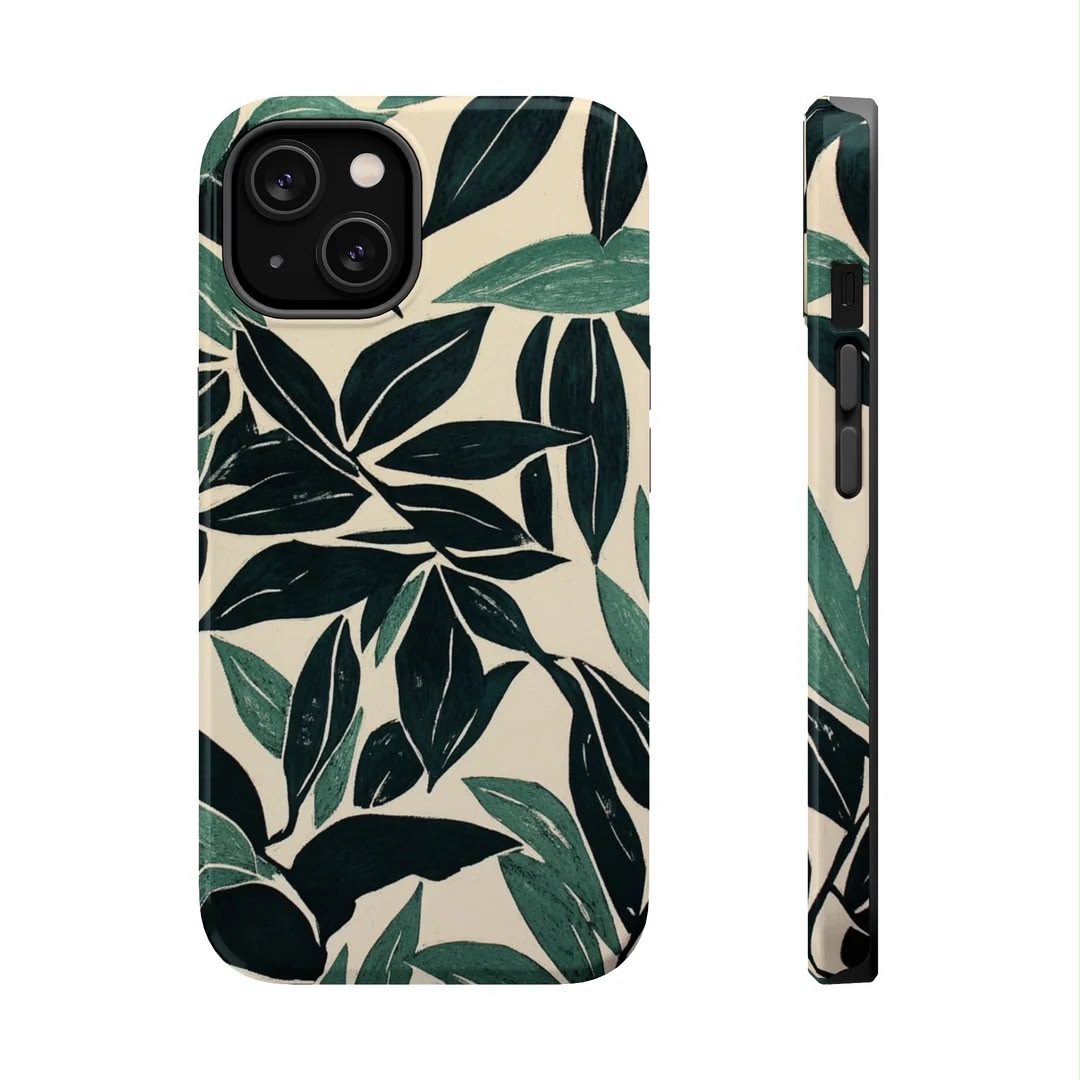 Botanical Noir Premium Glossy Phone Case (Dual Layer) Available For All iPhone Models