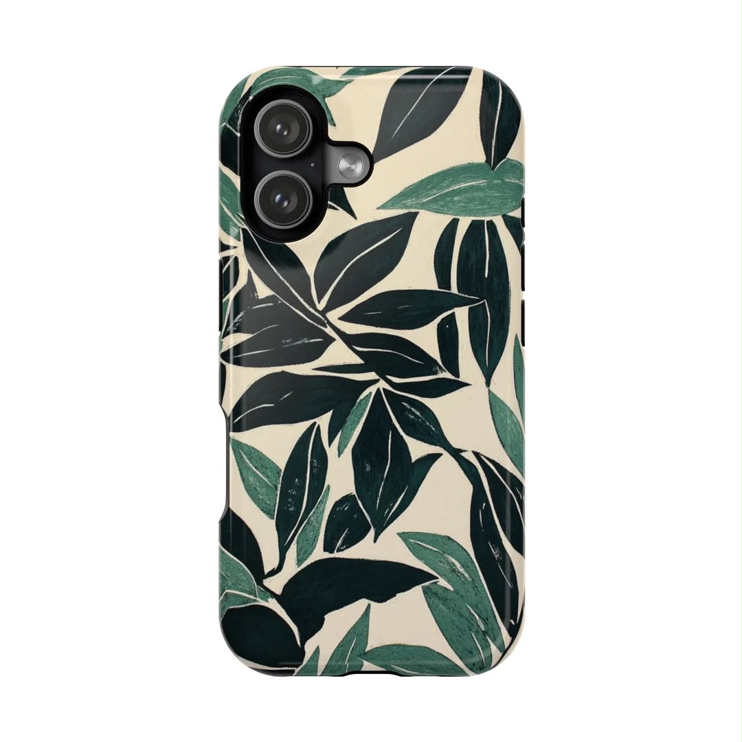 Botanical Noir Premium Glossy Phone Case (Dual Layer) Available For All iPhone Models
