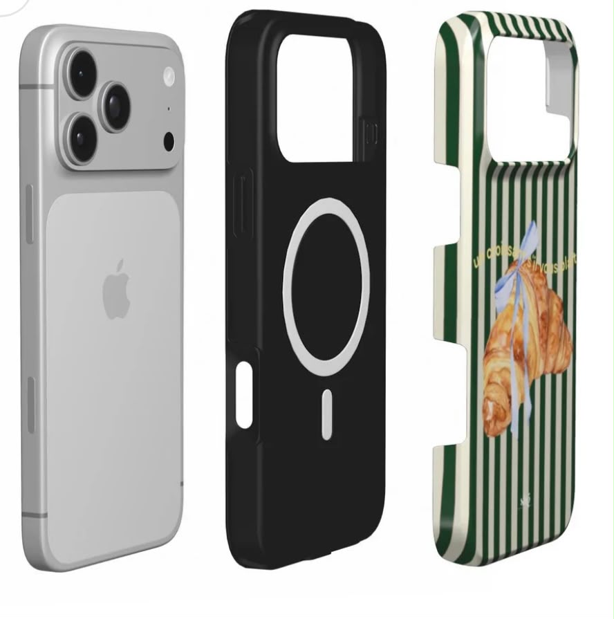 Croissant Chic Premium Glossy Phone Case (Dual Layer) Available For All iPhone Models