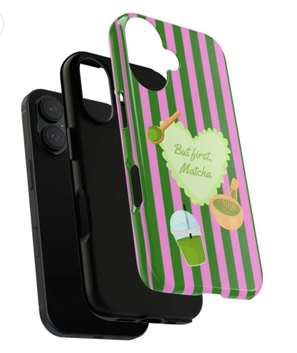 Matcha Moment Premium Glossy Phone Case (Dual Layer) Available For All iPhone Models