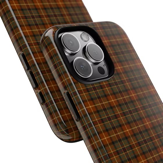 Cocoa Check Premium Glossy Phone Case (Dual Layer) Available For All iPhone Models