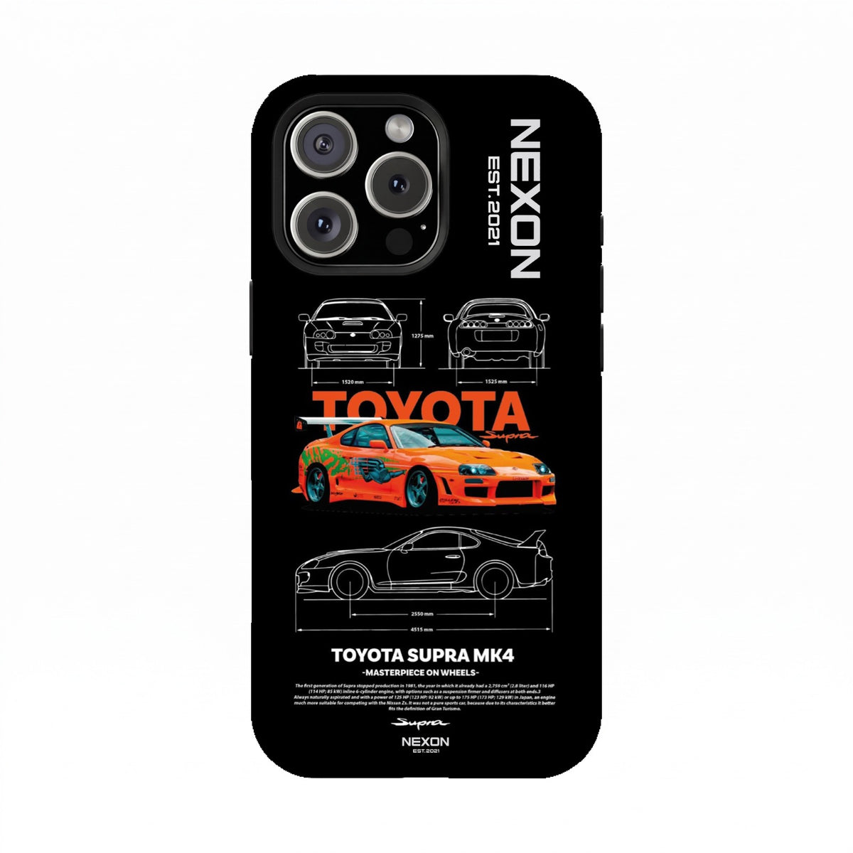 TOYOTA SUPRA MK4 Premium Glossy Phone Case (Dual Layer) Available For All iPhone Models