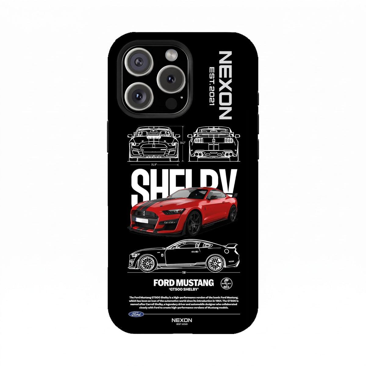 FORD MUSTANG Premium Glossy Phone Case (Dual Layer) Available For All iPhone Models